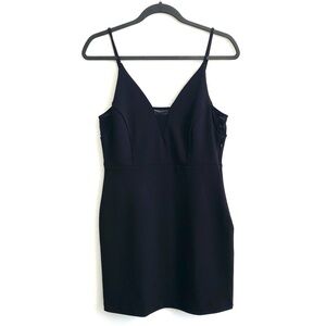 Express Women's Black Mesh Inset V-Neck Mini Sheath Cocktail Dress